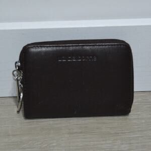 Liz Claiborne Brown Leather Zip Around Wallet With Keychain